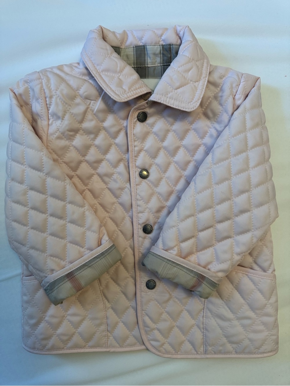 Burberry Kids Quilted Pink Jacket - Classic Snap-Front Coat